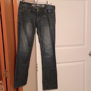 Express barely boot denim